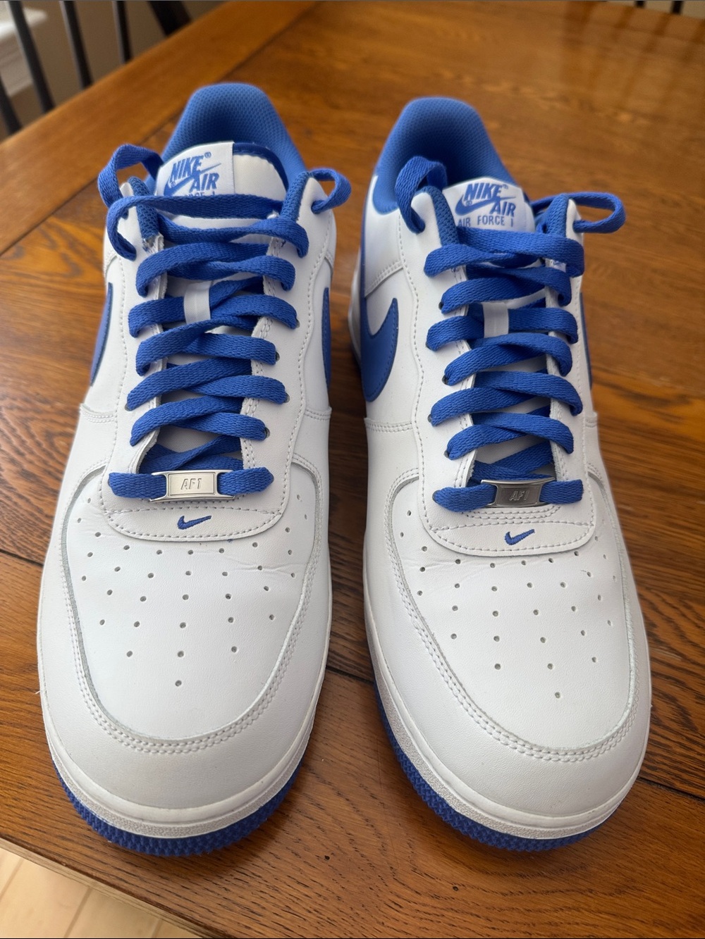 Nike Air Force 1 Men's Sneakers in White and Royal Blue
